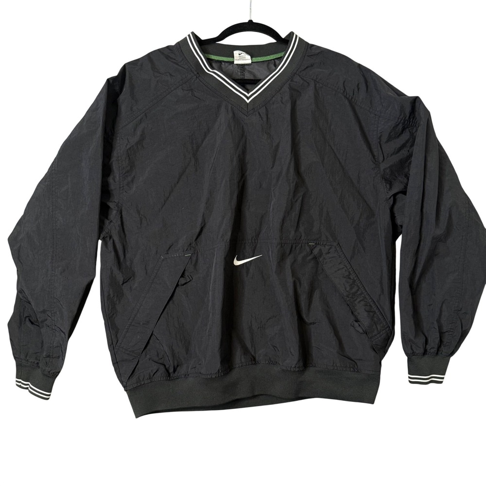 Vintage Nike Windbreaker Pullover Center Swoosh Logo Kangaroo Pocket Anorak XL